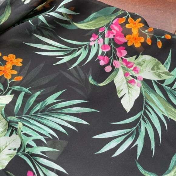 TROPICAL Print Chiffon Poncho Top size 20 - Picture 16 of 16
